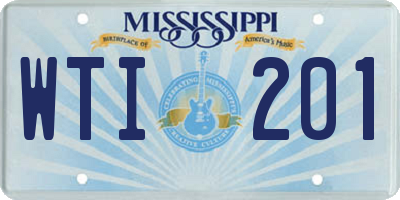 MS license plate WTI201