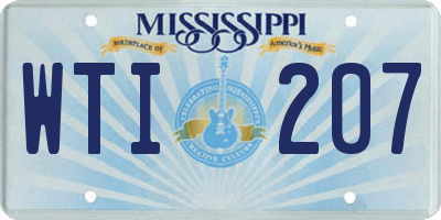 MS license plate WTI207