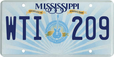 MS license plate WTI209
