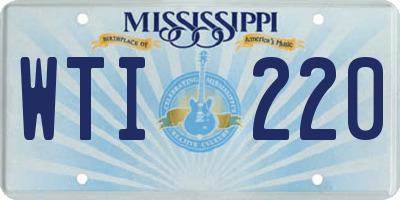 MS license plate WTI220