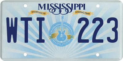 MS license plate WTI223