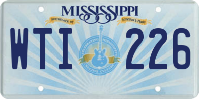 MS license plate WTI226