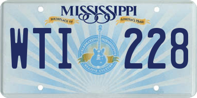 MS license plate WTI228
