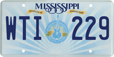 MS license plate WTI229