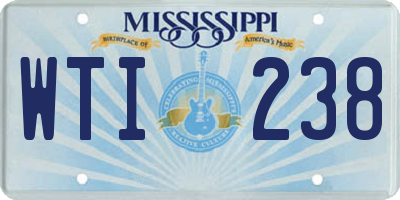 MS license plate WTI238