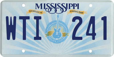 MS license plate WTI241