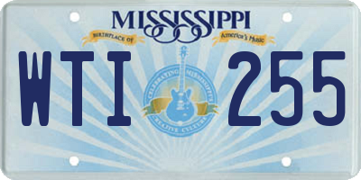MS license plate WTI255