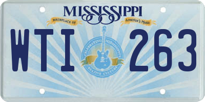 MS license plate WTI263