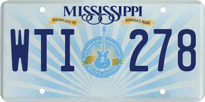 MS license plate WTI278