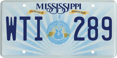 MS license plate WTI289