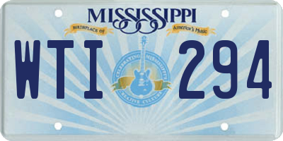 MS license plate WTI294