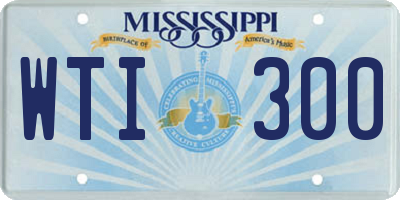 MS license plate WTI300