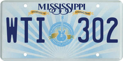 MS license plate WTI302