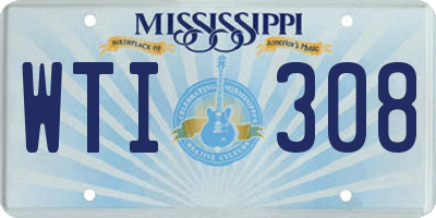 MS license plate WTI308