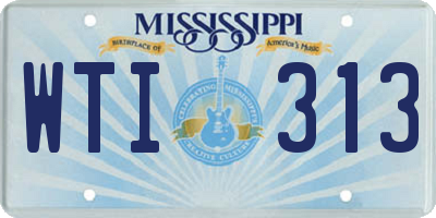 MS license plate WTI313