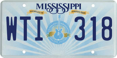 MS license plate WTI318