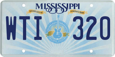 MS license plate WTI320