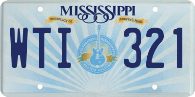 MS license plate WTI321