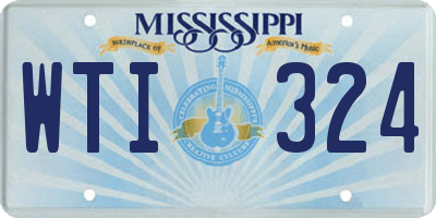 MS license plate WTI324