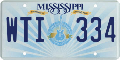 MS license plate WTI334