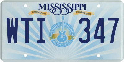 MS license plate WTI347