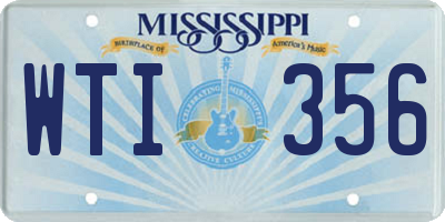 MS license plate WTI356