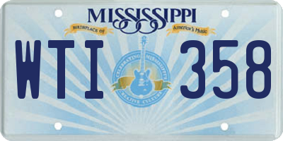 MS license plate WTI358