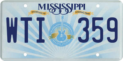 MS license plate WTI359