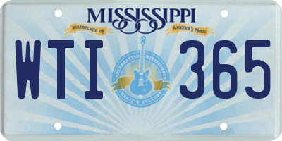 MS license plate WTI365