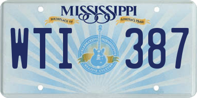 MS license plate WTI387