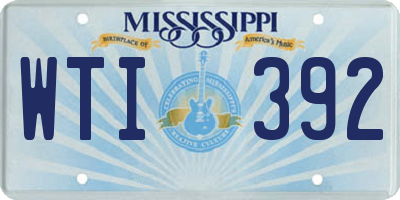 MS license plate WTI392