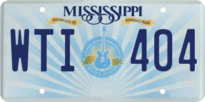 MS license plate WTI404