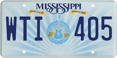 MS license plate WTI405
