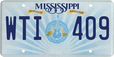 MS license plate WTI409