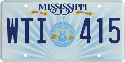 MS license plate WTI415