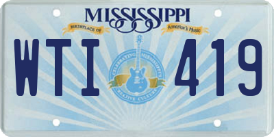 MS license plate WTI419