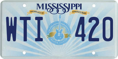MS license plate WTI420