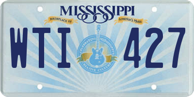 MS license plate WTI427