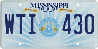 MS license plate WTI430