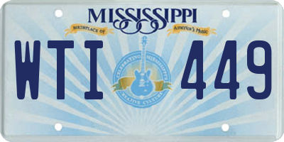 MS license plate WTI449