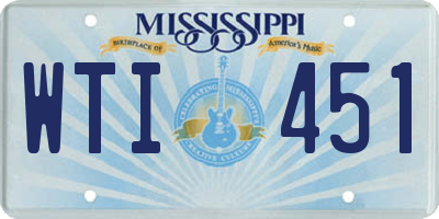 MS license plate WTI451