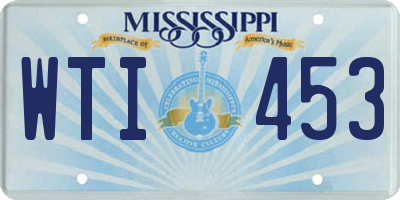 MS license plate WTI453