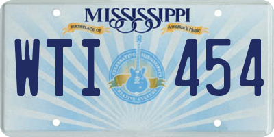 MS license plate WTI454