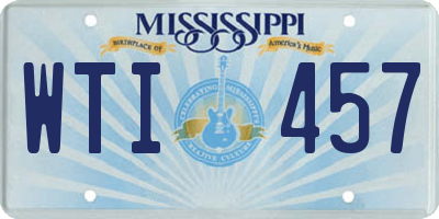 MS license plate WTI457