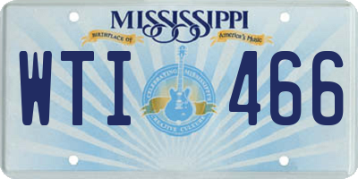 MS license plate WTI466