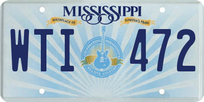 MS license plate WTI472