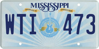 MS license plate WTI473