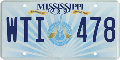 MS license plate WTI478