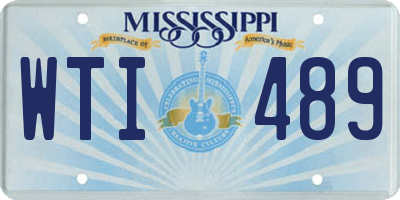 MS license plate WTI489