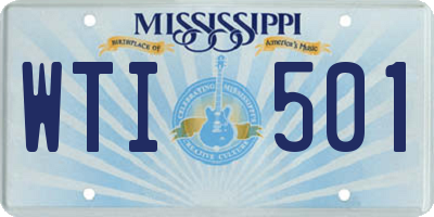 MS license plate WTI501